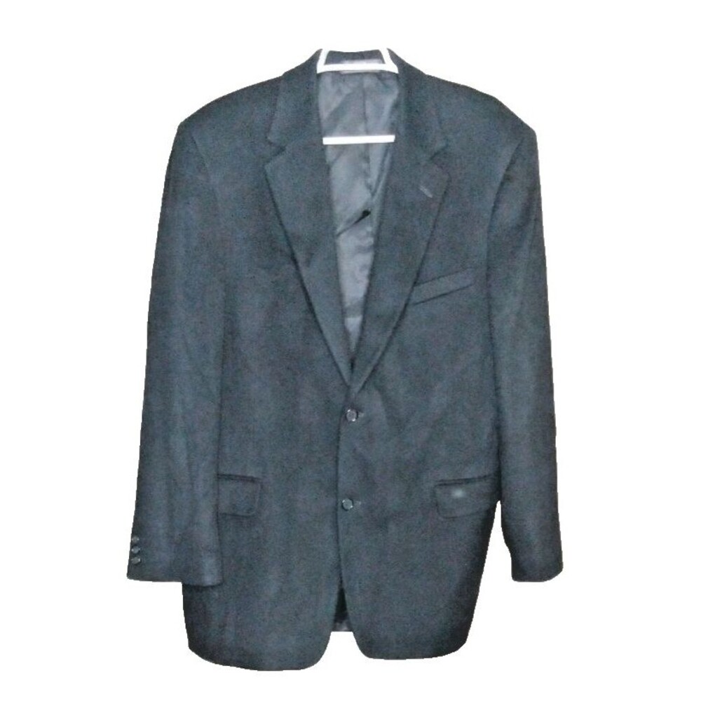 VTG Gianfranco Ruffini Italy 100% Camel Hair Black Jacket Sport Coat Size L-44